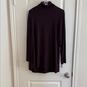 Eileen Fisher Deep Plum Long Sleeve Top